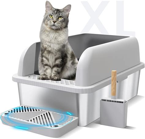 iprimio xl stainless steel litter box|stainless steel kitty litter pan.